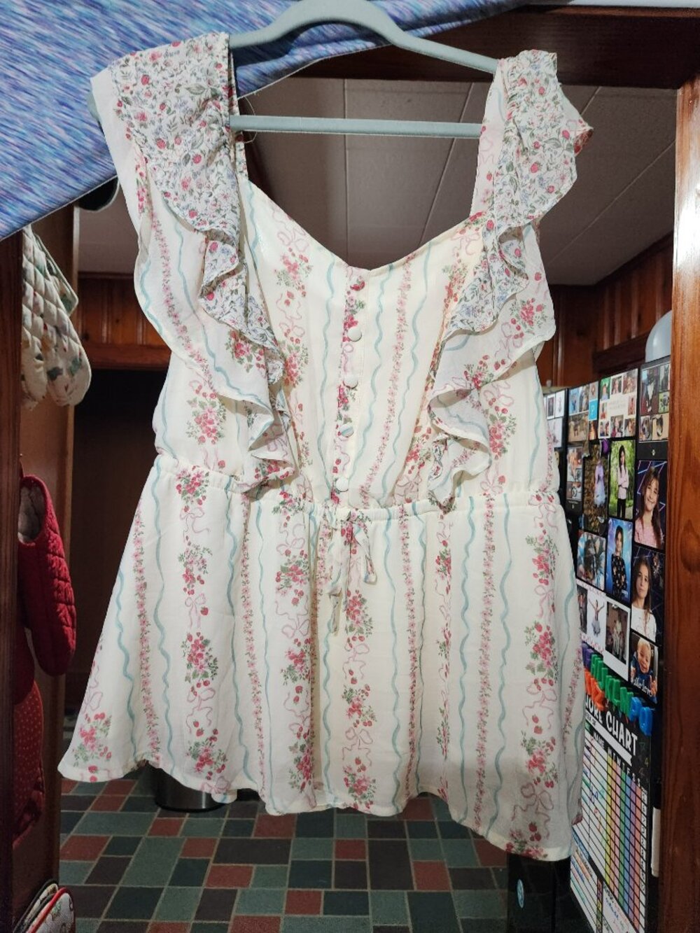NWT Torrid Floral Chiffon Blouse Size 2 Romantic Cottagecore Fairycore Top